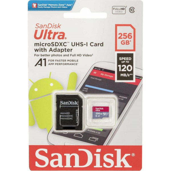 Sandisk Ultra microSDXC 256GB Class 10 U1 A1